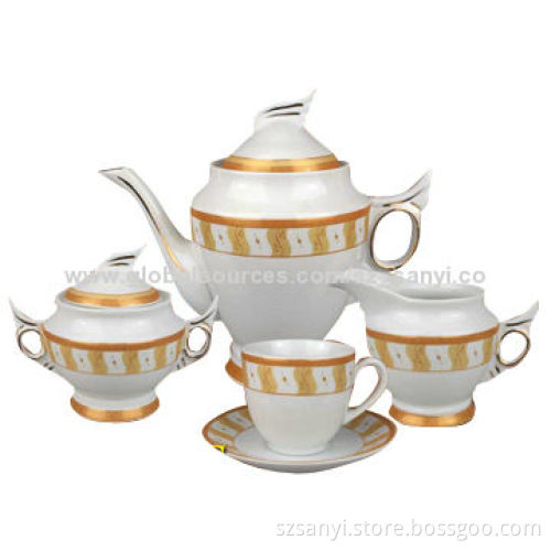 Porcelain Tea Set, Comes in 17-piece with Attractive and Fashionable Design